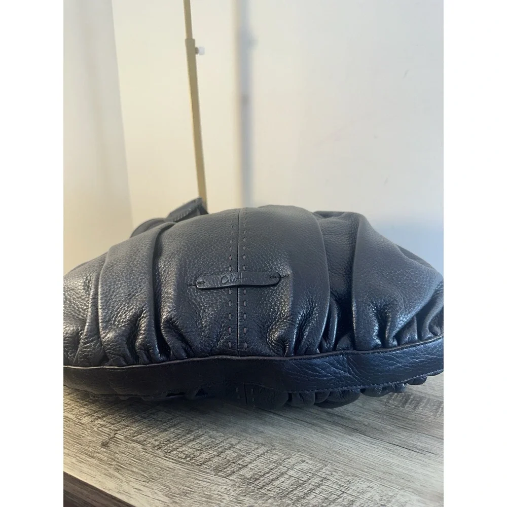 COLE HAAN BLACK LEATHER HOBO HANDBAG SHOULDER BAG Purse So Soft!